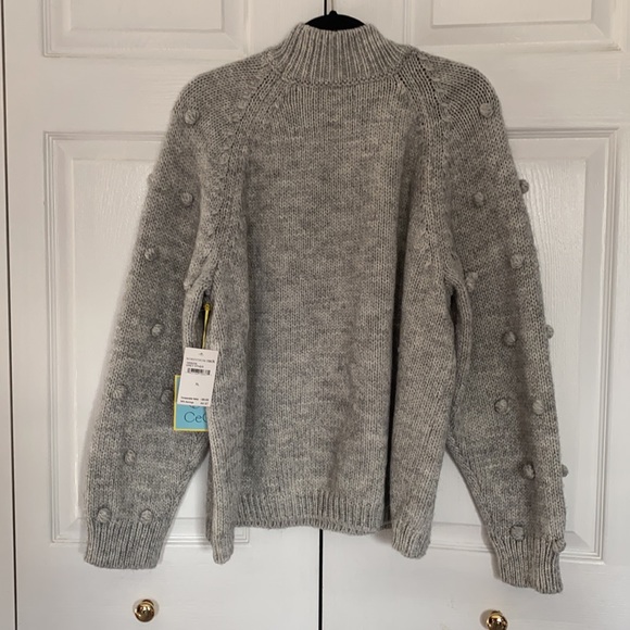 NWT CeCe gray bobble knit sweater XL - Picture 3 of 9